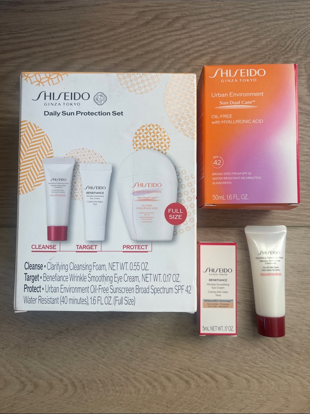 ❤️NEW!!!❤️ Shiseido Daily Sun Protection Set-Cleanse, Target, Protect.